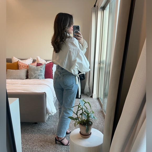 NEW** LATTELIER WHITE CROPPED DRAWSTRING TOP - Picture 8 of 9